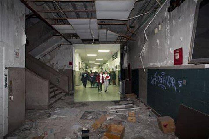Abandoned Detroit High School