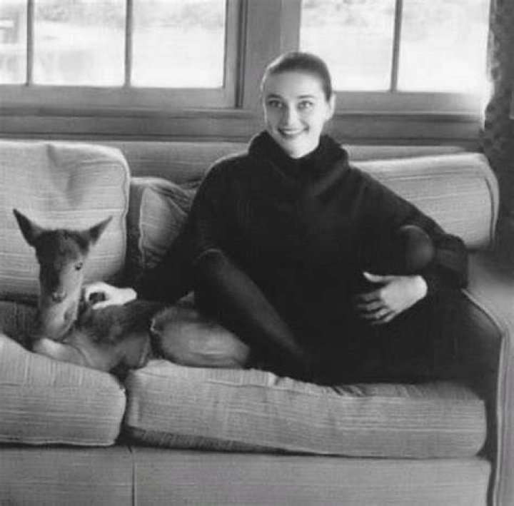 Audrey Caroline with her pet dog