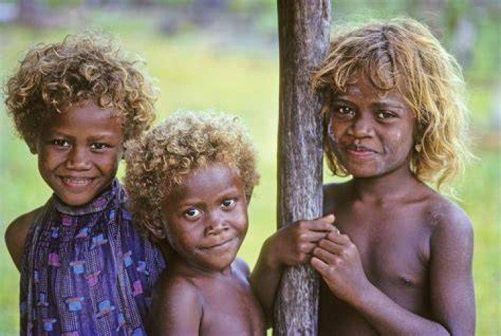 Blonde Melanesian Kid From Vanuatu