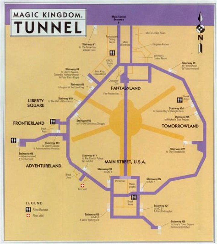 Disney Underground Tunnels Map