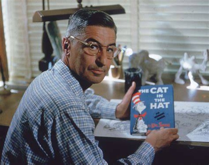 Dr. Seuss Holding The Cat In The Hat