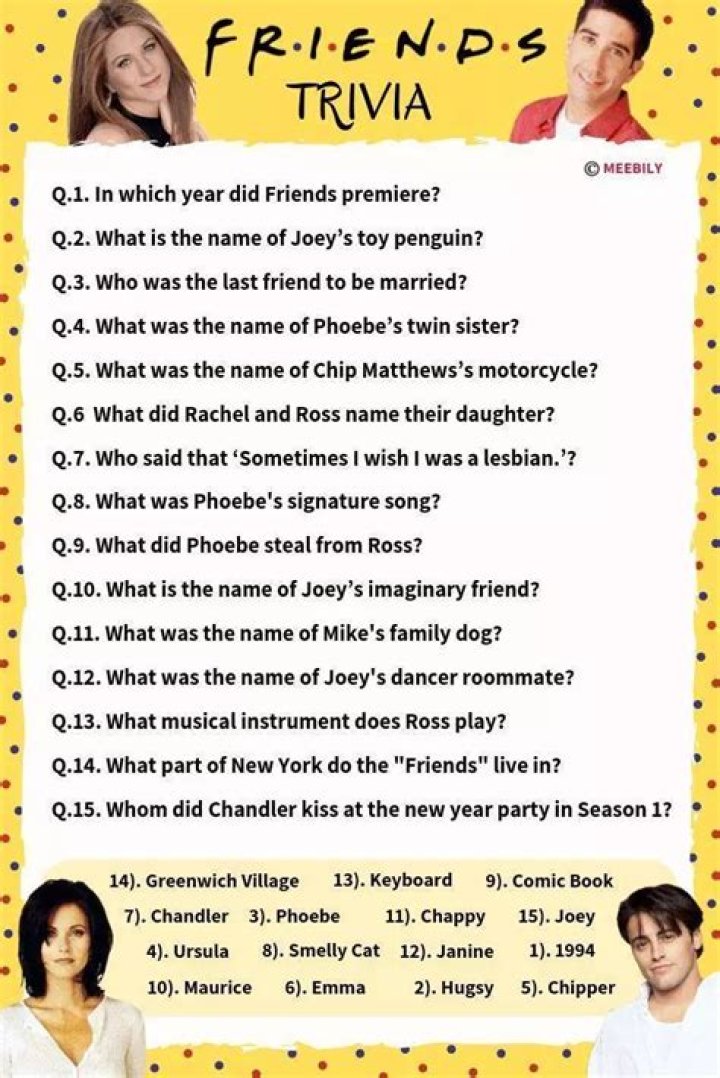 friends trivia friends trivia