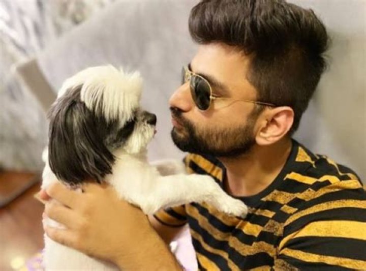 Gujral and his pet dog