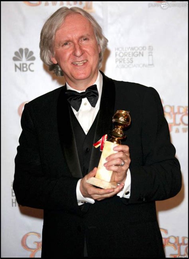 James Cameron With Golden Globe