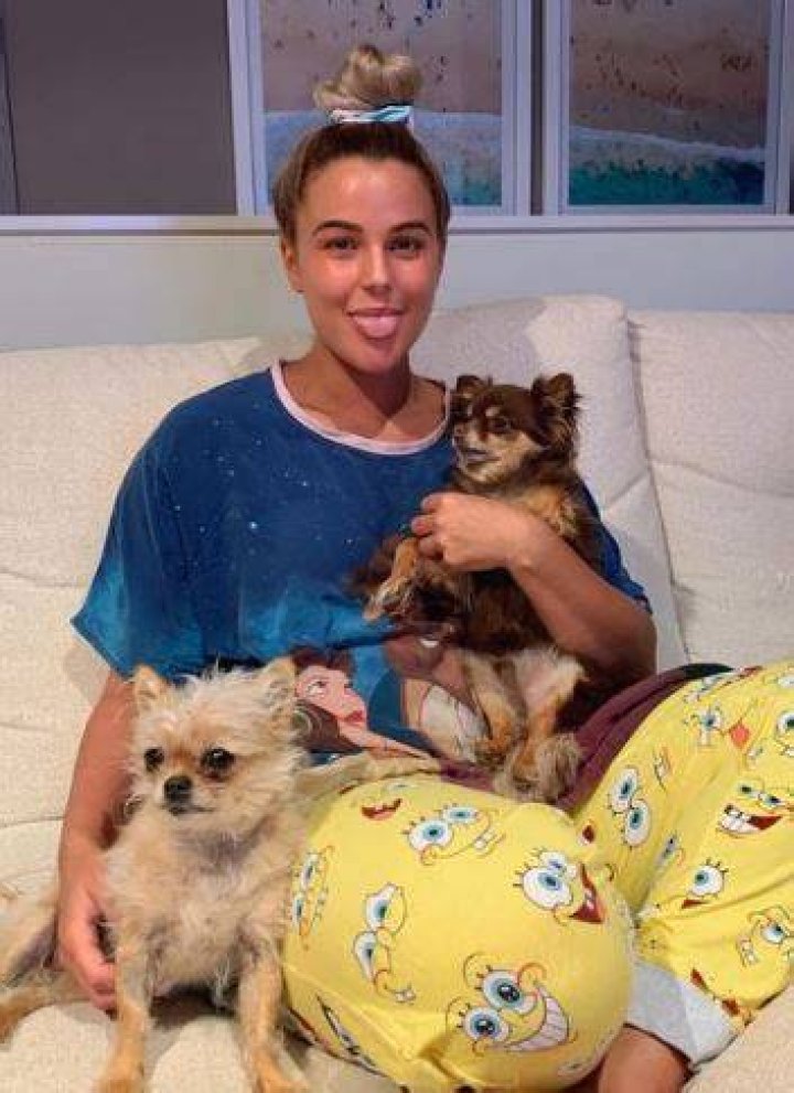 Karina with her pet dogs