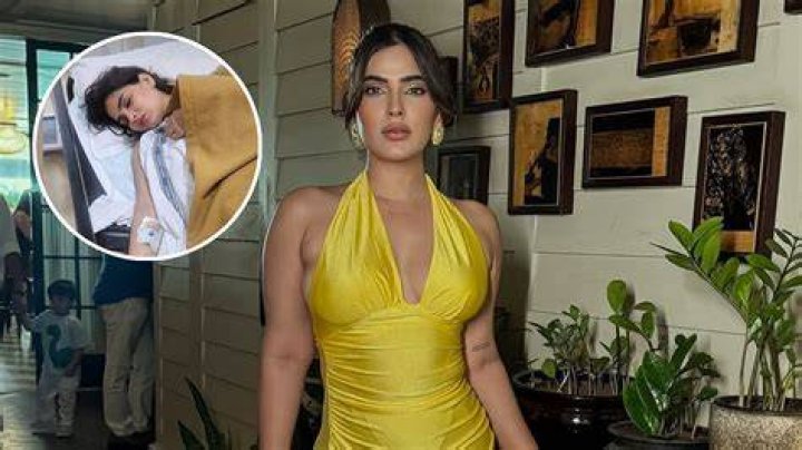 Karishma Sharma with her pet dog