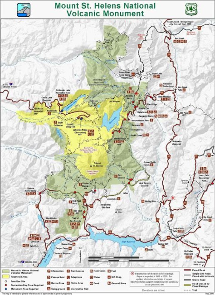 Map Of Mount St. Helens Eruption Victims