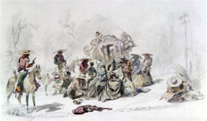 Painting Of Bandits Robbing A Stagecoach