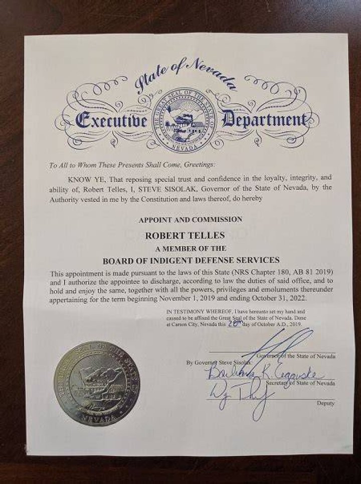 Robert Telles certificate