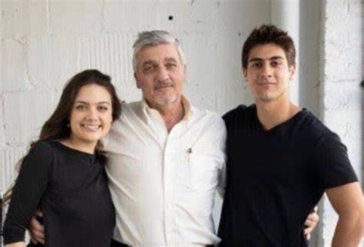 Sole Bovelli with her father Gianmarco Bovelli and brother Francesco Bovelli