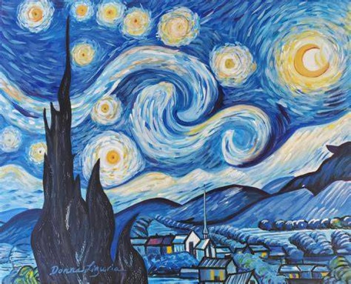 Starry Night Etch-A-Sketch Art