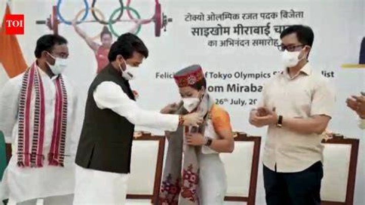 Vijay Sharma at Tokyo Olympics 2020 with Mirabai Chanu