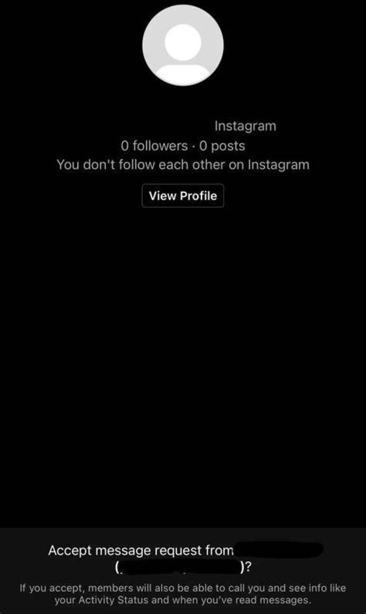 Why Instagram shows accept message but nothing there?
